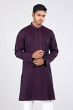 Men's Panjabi ( slim fit)  :  White & DK Purple