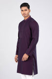 Men's Panjabi ( slim fit)  :  White & DK Purple