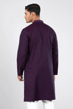 Men's Panjabi ( slim fit)  :  White & DK Purple