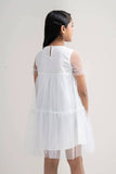 Princess's Woven Top : White & Peach (2-8 Years)