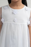 Princess's Woven Top : White & Peach (2-8 Years)