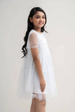 Princess's Woven Top : White & Peach (2-8 Years)