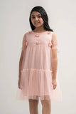 Princess's Woven Top : White & Peach (2-8 Years)