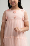 Princess's Woven Top : White & Peach (2-8 Years)