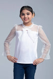 Princess Woven Top : White & Yellow (2-8 Years)