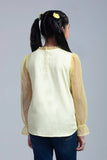 Princess Woven Top : White & Yellow (2-8 Years)