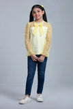 Princess Woven Top : White & Yellow (2-8 Years)