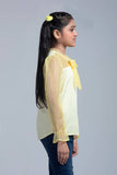 Princess Woven Top : White & Yellow (2-8 Years)