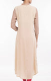 Screen Printed with Embroidered Patch Women's Ethnic Trial BEIGE