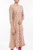 Screen Printed with Embroidered Patch Women's Ethnic Trial BEIGE