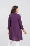 Women Ethnic Kurti : Jet Black & Plum Purple