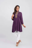 Women Ethnic Kurti : Jet Black & Plum Purple