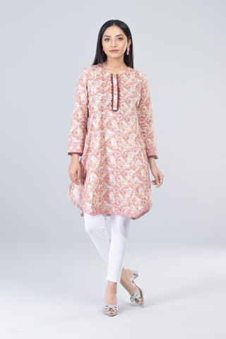 Women Ethnic Kurti : Off White Printed