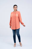 Women's Casual Shirt : Orange & Olive