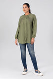 Women's Casual Shirt : Orange & Olive