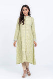 Women's Embroidered Kurti : Light apricot & Yellow Green