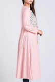 Women's Embroidered Kurti: Peach Schnapps