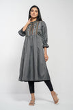 Women's ethnic : Charcoal BlackLT BEIGE & Lt Beige