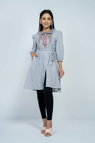 Women;s Ethnic : Grey Check