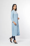 Women's Ethnic Kurta: Placid Blue Printed & Ochre Printed