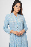 Women's Ethnic Kurta: Placid Blue Printed & Ochre Printed