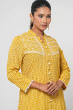 Women's Ethnic Kurta: Placid Blue Printed & Ochre Printed