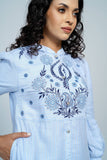 Women's Ethnic : LT Blue Stripe