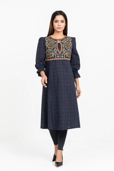 Women's Ethnic : Navy Check & White Check