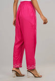 Women's Ethnic Pant: Rose Red & Avocado Green