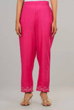 Women's Ethnic Pant: Rose Red & Avocado Green