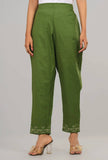 Women's Ethnic Pant: Rose Red & Avocado Green