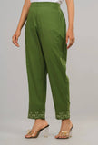 Women's Ethnic Pant: Rose Red & Avocado Green