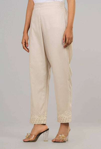 Women's Ethnic Pant: White