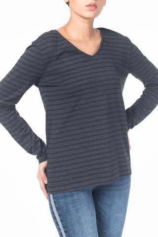 Women's Full Sleeves T-Shirts GRIS JO NEGRO YD