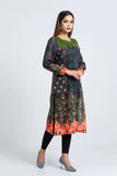 Women's Kurti : Black Bean & Shaded Spruce