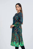 Women's Kurti : Black Bean & Shaded Spruce