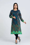 Women's Kurti : Black Bean & Shaded Spruce