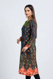 Women's Kurti : Black Bean & Shaded Spruce