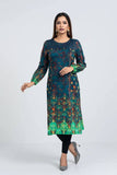 Women's Kurti : Black Bean & Shaded Spruce