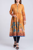 Women's Kurti : Cream white & Golden Yellow