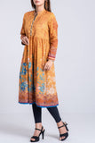 Women's Kurti : Cream white & Golden Yellow