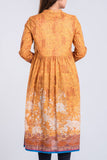 Women's Kurti : Cream white & Golden Yellow