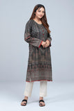 Women's Lawn Kurta -  Cool Grey & Maroon