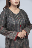 Women's Lawn Kurta -  Cool Grey & Maroon