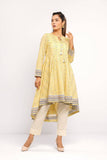 Women's Lawn Kurta : Sunny Lime & Off White