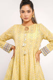 Women's Lawn Kurta : Sunny Lime & Off White