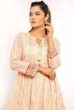 Women's Lawn Kurta : Sunny Lime & Off White