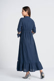 Women's Long Dress : Indigo