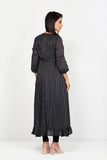 Women's long Dress : off white & Black