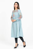 WOMENS EMB KURTI: COCONUT CREAM & BLIZZARD BLUE